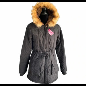 COPY - **NEW Black Faux Fur Hooded Parka Puffer Jacket